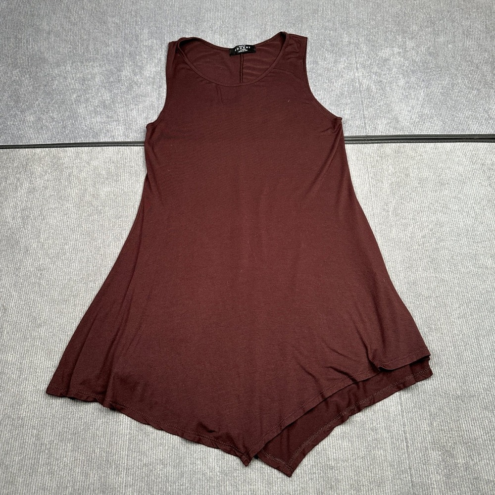 Vintage Burgundy Brown Sharkbite Hem Sleeveless Tunic Top Y2k Made By Johnny